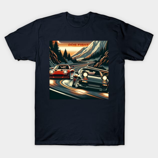 Touge Dog fight T-Shirt by Born Again Motoring